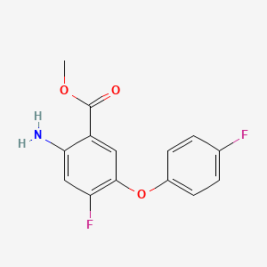 molecular formula C14H11F2NO3 B1463940 Methyl 2-amino-4-fluoro-5-(4-fluorophenoxy)benzoate CAS No. 1333657-08-1