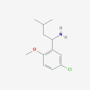 molecular formula C12H18ClNO B1463942 1-(5-Chloro-2-methoxyphenyl)-3-methylbutan-1-amine CAS No. 1215919-10-0