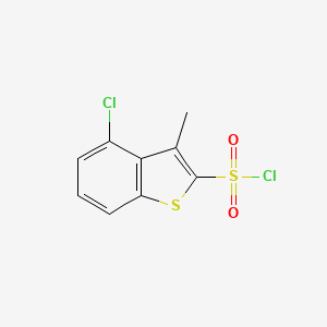 molecular formula C9H6Cl2O2S2 B1463950 4-Chloro-3-methyl-1-benzothiophene-2-sulfonyl chloride CAS No. 752135-45-8