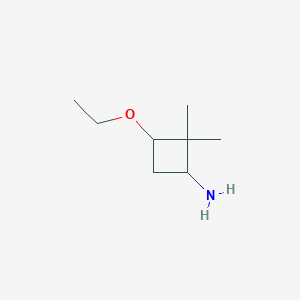 molecular formula C8H17NO B1463951 3-Ethoxy-2,2-dimethylcyclobutan-1-amine CAS No. 1333759-16-2
