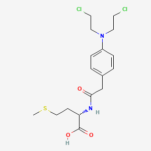 molecular formula C17H24Cl2N2O3S B14639599 L-Methionine, N-((4-(bis(2-chloroethyl)amino)phenyl)acetyl)- CAS No. 53185-17-4