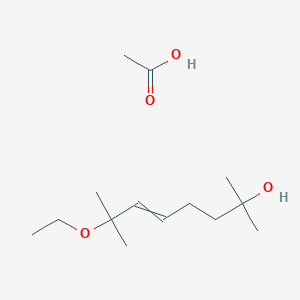 molecular formula C14H28O4 B14639665 Acetic acid;7-ethoxy-2,7-dimethyloct-5-en-2-ol CAS No. 54009-97-1