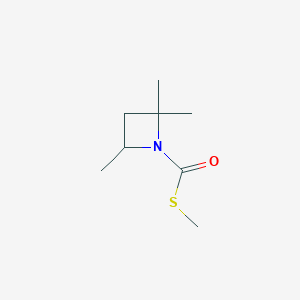 molecular formula C8H15NOS B14639713 S-Methyl 2,2,4-trimethylazetidine-1-carbothioate CAS No. 54395-86-7