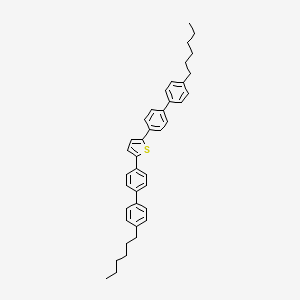 molecular formula C40H44S B14639729 Thiophene, 2,5-bis(4'-hexyl[1,1'-biphenyl]-4-yl)- CAS No. 56316-92-8