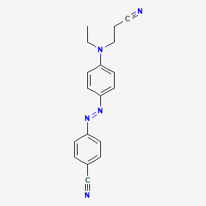 molecular formula C18H17N5 B14639770 4-[(E)-{4-[(2-Cyanoethyl)(ethyl)amino]phenyl}diazenyl]benzonitrile CAS No. 52547-44-1