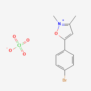molecular formula C11H11BrClNO5 B14639863 5-(4-Bromophenyl)-2,3-dimethyl-1,2-oxazol-2-ium perchlorate CAS No. 52063-27-1