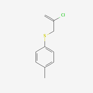 molecular formula C10H11ClS B14639880 Benzene, 1-[(2-chloro-2-propenyl)thio]-4-methyl- CAS No. 53299-60-8