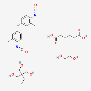 molecular formula C31H44N2O11 B14640039 Ethane-1,2-diol;2-ethyl-2-(hydroxymethyl)propane-1,3-diol;hexanedioic acid;1-isocyanato-4-[(4-isocyanato-3-methylphenyl)methyl]-2-methylbenzene CAS No. 56791-69-6