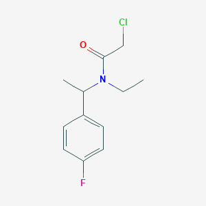 molecular formula C12H15ClFNO B1464004 2-chloro-N-ethyl-N-[1-(4-fluorophenyl)ethyl]acetamide CAS No. 1184038-16-1