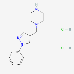 molecular formula C14H19ClN4 B1464009 1-[(1-phenyl-1H-pyrazol-4-yl)methyl]piperazine dihydrochloride CAS No. 1311316-45-6