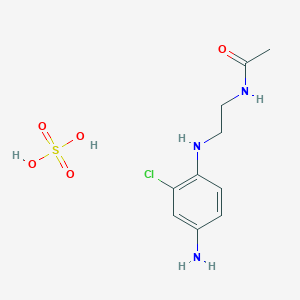 molecular formula C10H16ClN3O5S B14640121 N-[2-(4-amino-2-chloroanilino)ethyl]acetamide;sulfuric acid CAS No. 56331-34-1