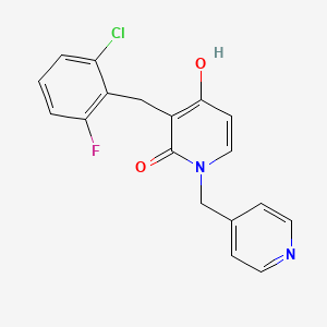 molecular formula C18H14ClFN2O2 B1464013 3-(2-chloro-6-fluorobenzyl)-4-hydroxy-1-(4-pyridinylmethyl)-2(1H)-pyridinone CAS No. 477860-55-2