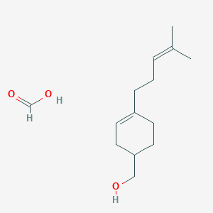 molecular formula C14H24O3 B14640135 Formic acid;[4-(4-methylpent-3-enyl)cyclohex-3-en-1-yl]methanol CAS No. 53889-41-1