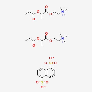 molecular formula C32H50N2O14S2 B14640158 naphthalene-1,5-disulfonate;trimethyl-[2-(2-propanoyloxypropanoyloxy)ethyl]azanium CAS No. 55077-37-7