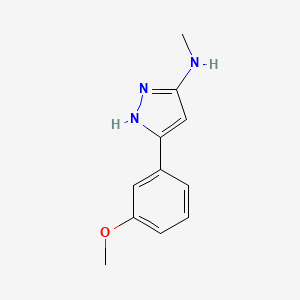 molecular formula C11H13N3O B1464016 5-(3-methoxyphenyl)-N-methyl-1H-pyrazol-3-amine CAS No. 1334146-08-5