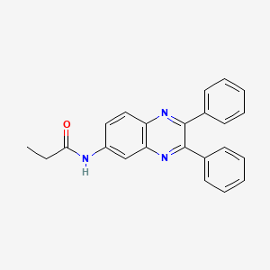 molecular formula C23H19N3O B14640333 N-(2,3-Diphenylquinoxalin-6-yl)propanamide CAS No. 55147-98-3