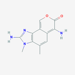 molecular formula C12H12N4O2 B146404 2,6-Diamino-3,4-dimethyl-7-oxopyrano(4,3-g)benzimidazole CAS No. 137027-51-1