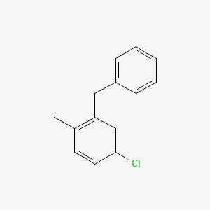 molecular formula C14H13Cl B14640420 2-Benzyl-4-chloro-1-methylbenzene CAS No. 55676-84-1