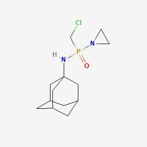 molecular formula C13H22ClN2OP B14640435 Phosphinicamide, P-1-aziridinyl-P-(chloromethyl)-N-tricyclo[3.3.1.13,7]dec-1-yl- CAS No. 56252-40-5