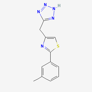molecular formula C12H11N5S B14640463 Thiazole, 4-(5(1H)-tetrazolylmethyl)-2-(m-tolyl)- CAS No. 55315-42-9