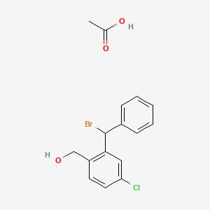 molecular formula C16H16BrClO3 B14640543 Acetic acid;[2-[bromo(phenyl)methyl]-4-chlorophenyl]methanol CAS No. 52200-32-5
