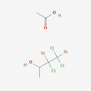 molecular formula C6H9Br2Cl3O3 B14640676 Acetic acid;3,4-dibromo-3,4,4-trichlorobutan-2-ol CAS No. 55678-63-2