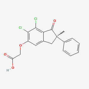 molecular formula C18H14Cl2O4 B14640750 (-)-Indacrinone CAS No. 56049-89-9