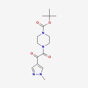 molecular formula C15H22N4O4 B1464083 tert-Butyl 4-[2-(1-methyl-1H-pyrazol-4-yl)-2-oxoacetyl]-1-piperazinecarboxylate CAS No. 1353500-18-1