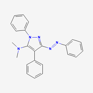 molecular formula C23H21N5 B14640875 N,N-Dimethyl-1,4-diphenyl-3-[(E)-phenyldiazenyl]-1H-pyrazol-5-amine CAS No. 54507-48-1