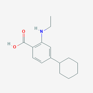 molecular formula C15H21NO2 B14640887 4-Cyclohexyl-2-(ethylamino)benzoic acid CAS No. 55377-19-0