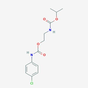 molecular formula C13H17ClN2O4 B146409 2-(propan-2-yloxycarbonylamino)ethyl N-(4-chlorophenyl)carbamate CAS No. 136204-68-7