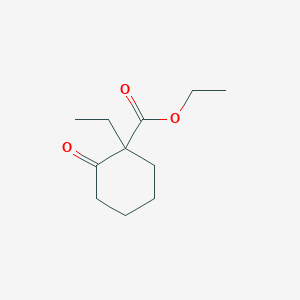 molecular formula C11H18O3 B14640930 Cyclohexanecarboxylic acid, 1-ethyl-2-oxo-, ethyl ester CAS No. 55443-01-1