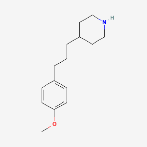 molecular formula C15H23NO B14640959 4-[3-(4-Methoxyphenyl)propyl]piperidine CAS No. 56753-78-7