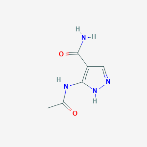 molecular formula C6H8N4O2 B14640975 5-acetamido-1H-pyrazole-4-carboxamide CAS No. 54235-57-3
