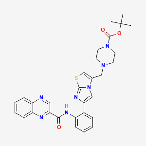 molecular formula C30H31N7O3S B1464100 tert-Butyl 4-((6-(2-(quinoxaline-2-carboxamido)phenyl)imidazo[2,1-b]thiazol-3-yl)methyl)piperazine-1-carboxylate CAS No. 925436-46-0
