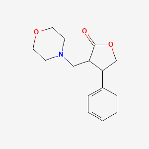molecular formula C15H19NO3 B14641007 Dihydro-3-(4-morpholinylmethyl)-4-phenyl-2(3H)-furanone CAS No. 55643-59-9