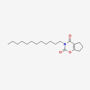 molecular formula C19H31NO3 B14641080 Cyclopent[e]-1,3-oxazine-2,4(3H,5H)-dione, 3-dodecyl-6,7-dihydro- CAS No. 53961-09-4