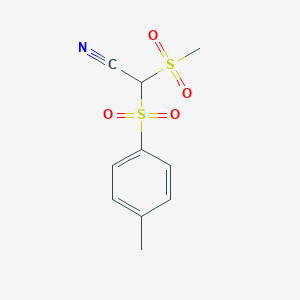 molecular formula C10H11NO4S2 B14641145 Acetonitrile, [(4-methylphenyl)sulfonyl](methylsulfonyl)- CAS No. 56075-43-5