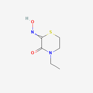 molecular formula C6H10N2O2S B14641162 4-Ethyl-2-(hydroxyimino)thiomorpholin-3-one CAS No. 56867-10-8
