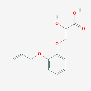 molecular formula C12H14O5 B14641179 Propanoic acid, 2-hydroxy-3-[2-(2-propenyloxy)phenoxy]- CAS No. 53564-64-0