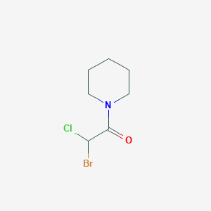 molecular formula C7H11BrClNO B14641281 Piperidine, 1-(bromochloroacetyl)- CAS No. 52988-55-3