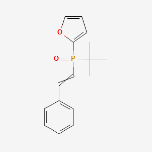 molecular formula C16H19O2P B14641311 tert-Butyl(furan-2-yl)oxo(2-phenylethenyl)-lambda~5~-phosphane CAS No. 53780-69-1