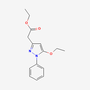 molecular formula C15H18N2O3 B14641349 Ethyl (5-ethoxy-1-phenyl-1H-pyrazol-3-yl)acetate CAS No. 54293-71-9