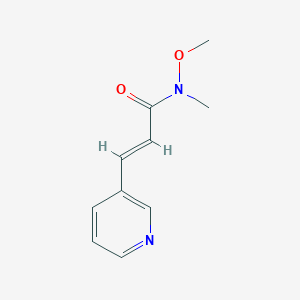 molecular formula C10H12N2O2 B1464136 N-methoxy-N-methyl-3-(pyridin-3-yl)acrylamide CAS No. 1455271-42-7