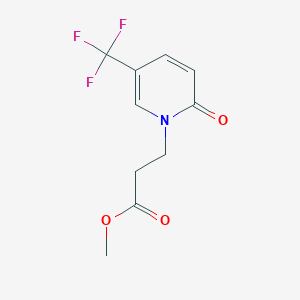 molecular formula C10H10F3NO3 B1464144 Methyl 3-[2-oxo-5-(trifluoromethyl)-1,2-dihydropyridin-1-yl]propanoate CAS No. 1281936-66-0