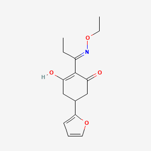 molecular formula C15H19NO4 B14641476 2-[(E)-N-ethoxy-C-ethylcarbonimidoyl]-5-(furan-2-yl)-3-hydroxycyclohex-2-en-1-one 