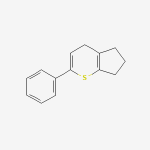 molecular formula C14H14S B14641482 Cyclopenta[b]thiopyran, 4,5,6,7-tetrahydro-2-phenyl- CAS No. 53182-84-6