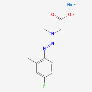 molecular formula C10H11ClN3NaO2 B14641614 Acetic acid, [3-(4-chloro-2-methylphenyl)-1-methyl-2-triazenyl]-, sodium salt CAS No. 51955-66-9