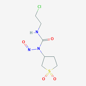molecular formula C7H12ClN3O4S B14641743 Urea, N'-(2-chloroethyl)-N-nitroso-N-(tetrahydro-1,1-dioxido-3-thienyl)- CAS No. 56513-74-7