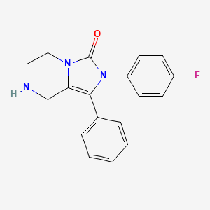 molecular formula C18H16FN3O B1464201 2-(4-Fluorophenyl)-1-phenyl-5,6,7,8-tetrahydroimidazo[1,5-a]pyrazin-3(2H)-one CAS No. 1353500-55-6
